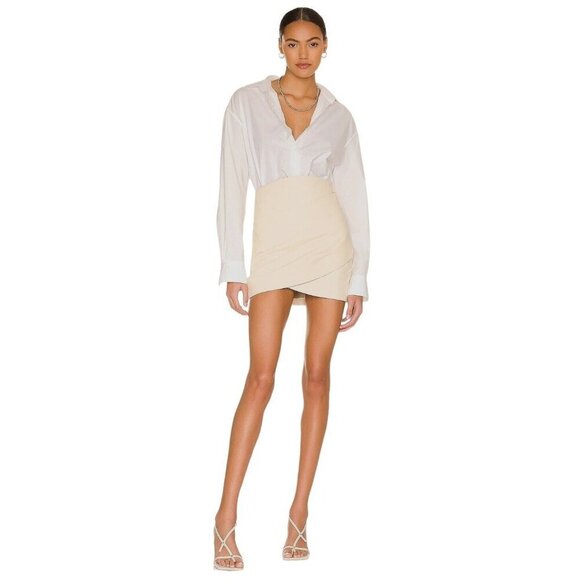 Lovers and Friends Khat Leather Mini Skirt in Ivory Small new womens - Picture 9 of 9